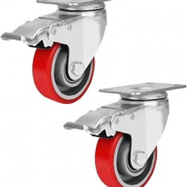 Rubber Coated Castor Wheels with Break