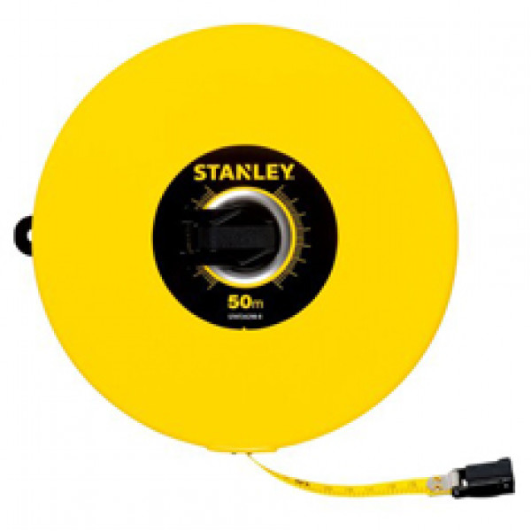 STANLEY 50m fiberglass yellow closed case tape